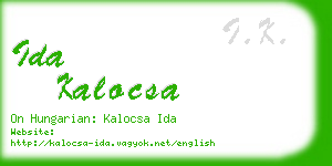 ida kalocsa business card